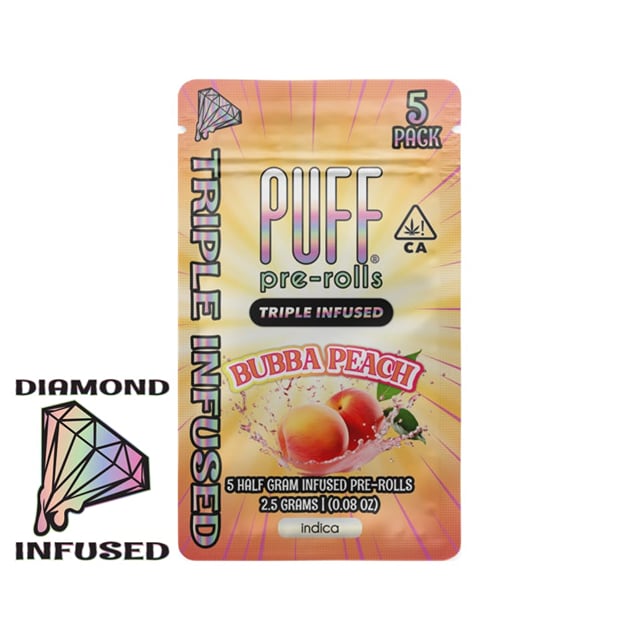 BUBBA PEACH DIAMOND INFUSED 2.5G 5pk