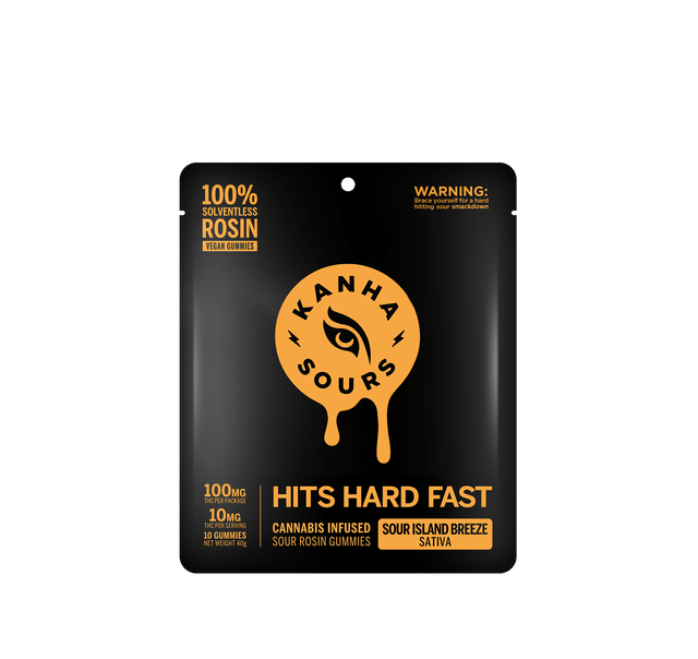 Solventless Rosin NANO Sour Island Breeze - 100mg Gummies - Sour Island Breeze Rosin 100mg (S)