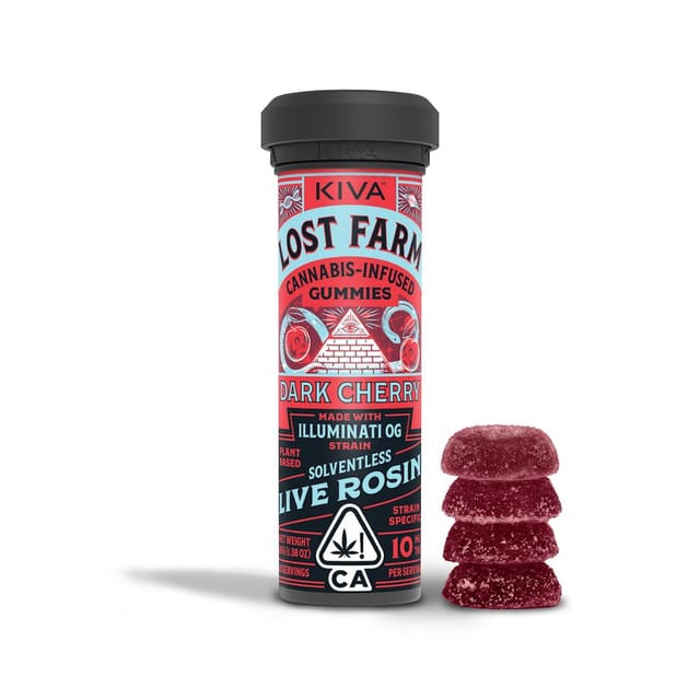 Dark Cherry w/ Illuminati OG Live Rosin - 100 Gummy 10-Pack Indica