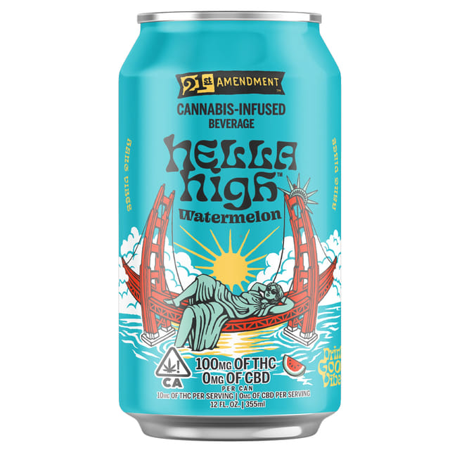 Hella High Watermelon Sparkling Water - 100mg *B2G1 EVERYDAY* - Hella High Watermelon (H)