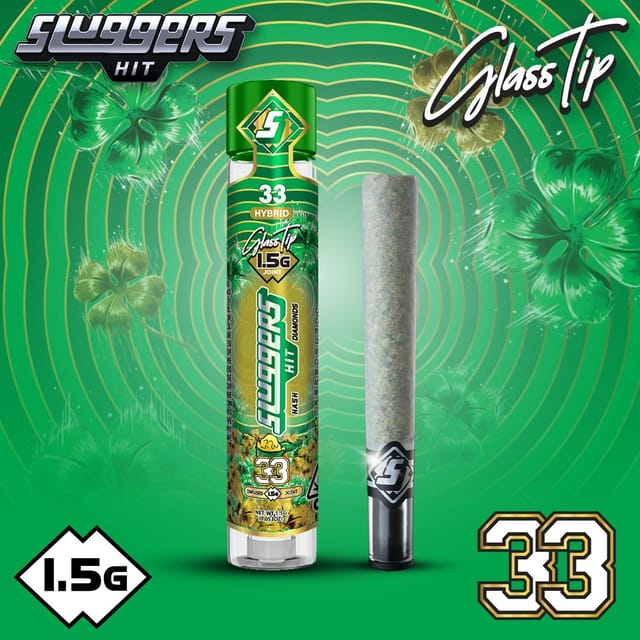 Sluggers: 33 Hybrid Infused Glass Tip Pre-Rolls - 1.5g