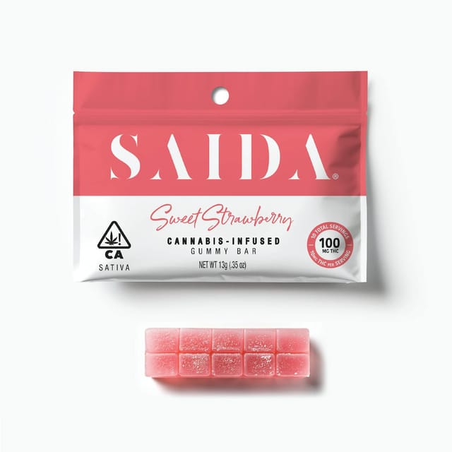Saida Gummy Bar 100mg - Sweet Strawberry / Sativa