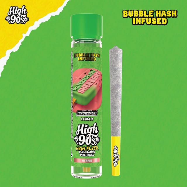 Watermelon Sherbert 1g High Flyer Bubble Hash Infused Pre-Roll