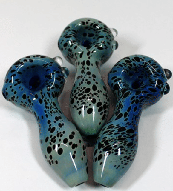 4" Color Tube Fancy Black Dot Art Pipe (11)