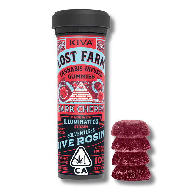 Dark Cherry Illuminati Og Rosin Gummies 100mg Lost Farm