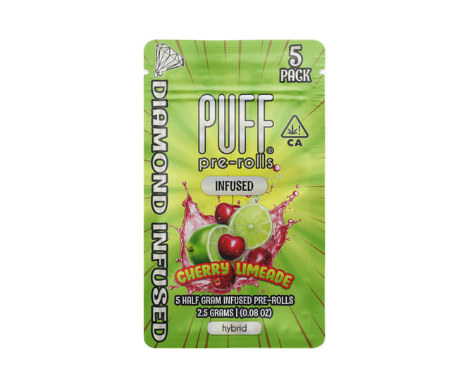 Cherry Limeade - 2.5g Diamond-Infused Pack (5pk) - Infused Preroll Pack Hybrid