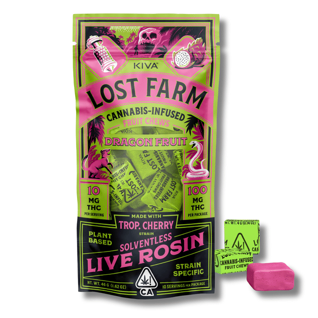 Dragon Fruit Trop Cherry Rosin Chews 100mg Lost Farm