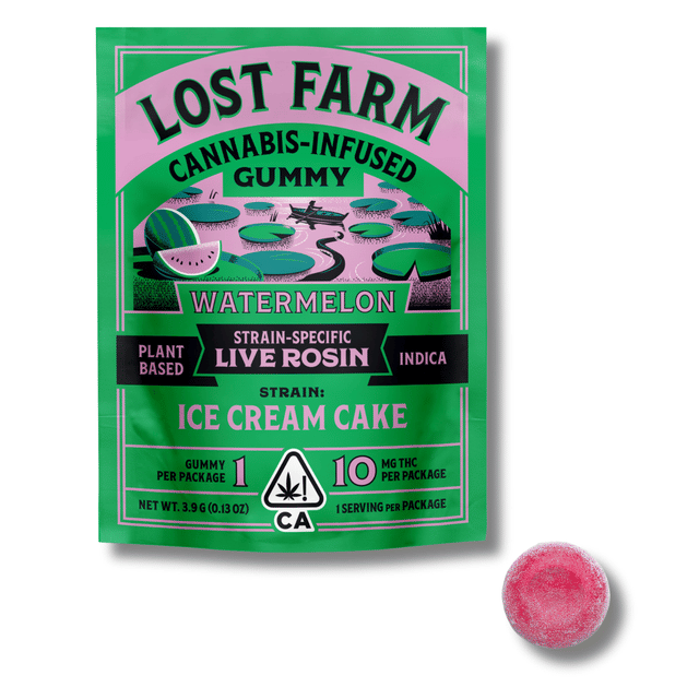Single Watermelon Ice Cream Rosin Gummy 10mg Lost Farm