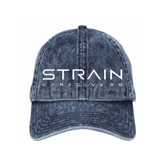 Strain Dad Hat - Washed Denim Navy