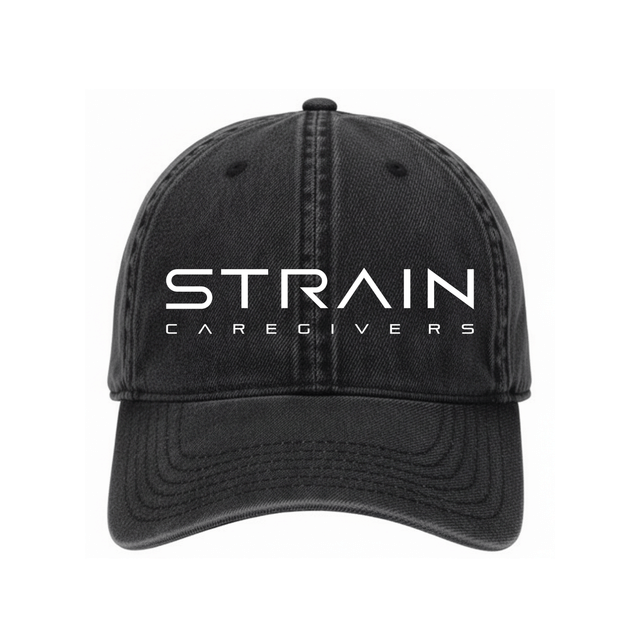 Strain Dad Hat - Washed Denim Black