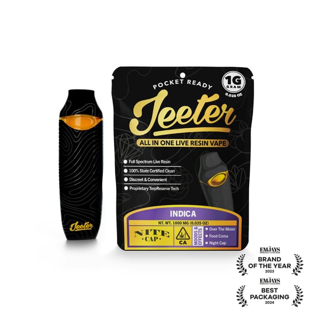 Jeeter: Nite Cap All-In-One Live Resin Disposable - 1g