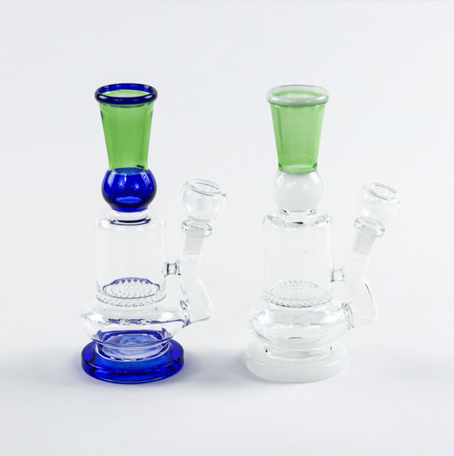 9" Honeycomb Ball Flare Mouth Bong with Flower Bowl - Assorted Colors - 9" Honeycomb