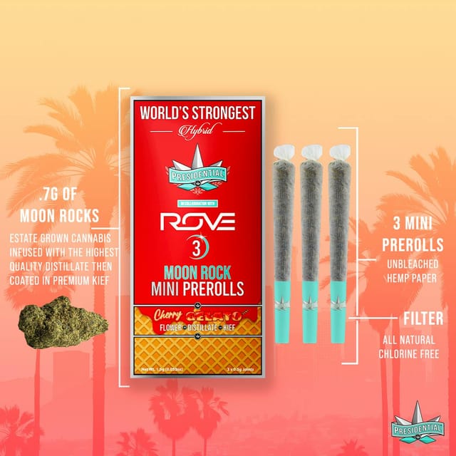 Cherry Gelato (H) Mini Moon Rock Prerolls 3pk - Cherry Gelato (H) 3pk Preroll