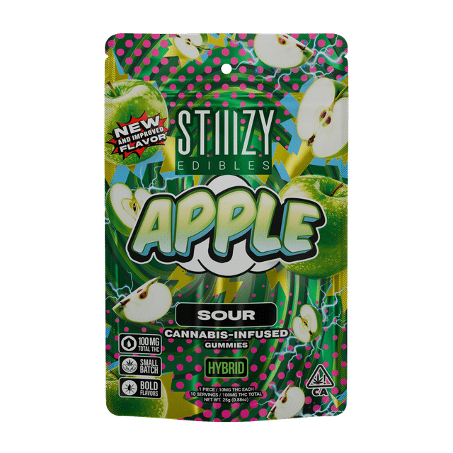 SOUR APPLE STIIIZY EDIBLES - 100MG GUMMIES