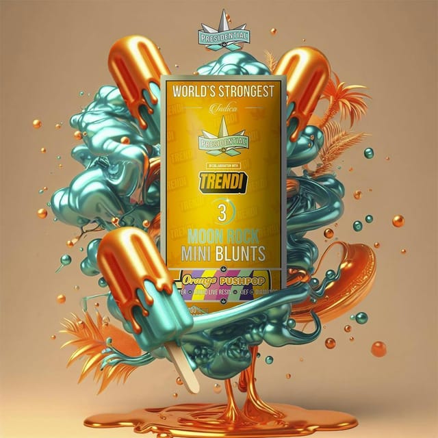 Orange Push Pop (H) Mini Moon Rock Blunts 3pk - Orange Push Pop (H)