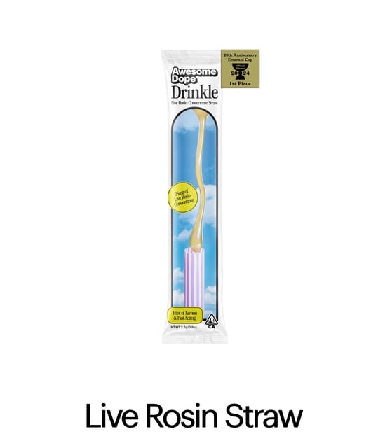 Edible rosin concentrate straw, Indica