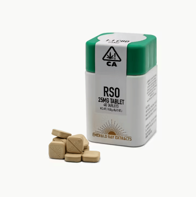 Emerald Bay: Rose 1:1 CBD RSO Tablets (25mg THC:CBD each) - 1000mg