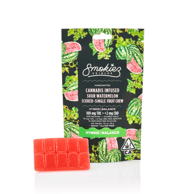 Single | Sour Watermelon Scored Fruit Chew - 100mg