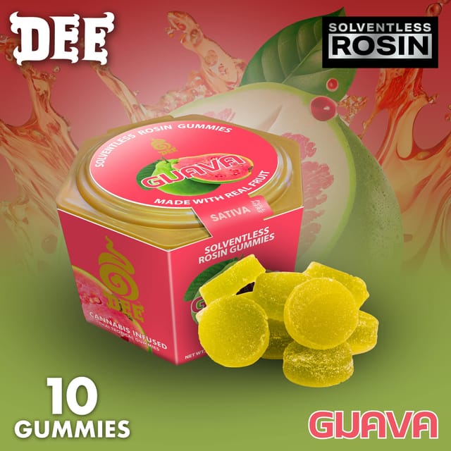 Dee Thai: Guava Rosin Gummies "Refresh" - 100mg THC 100mg CBG