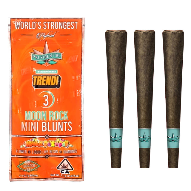 Orange Push Pop (H) Mini Moon Rock Blunts - 3pk - Orange Push Pop 3pk (H)