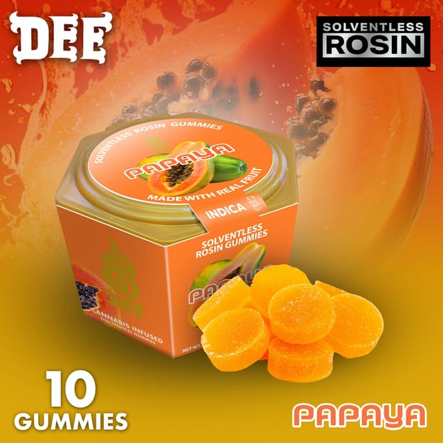 Dee Thai: Papaya Rosin Gummies "Restore" - 100mg THC 100mg CBD