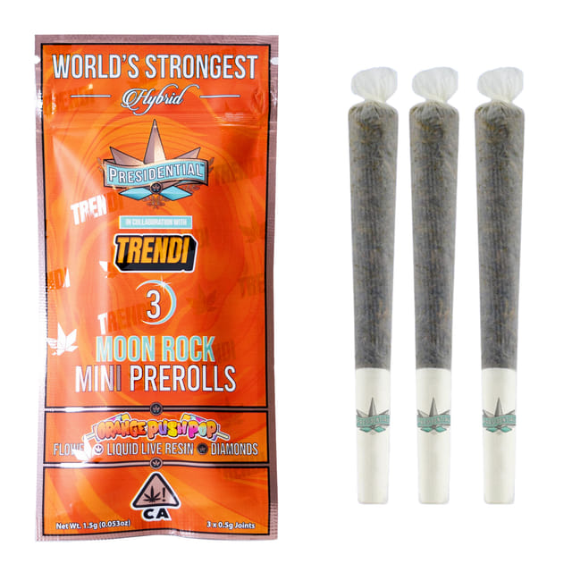 Orange Push Pop (H) Mini Moon Rock Prerolls - 3pk - Orange Push Pop 3pk (H)