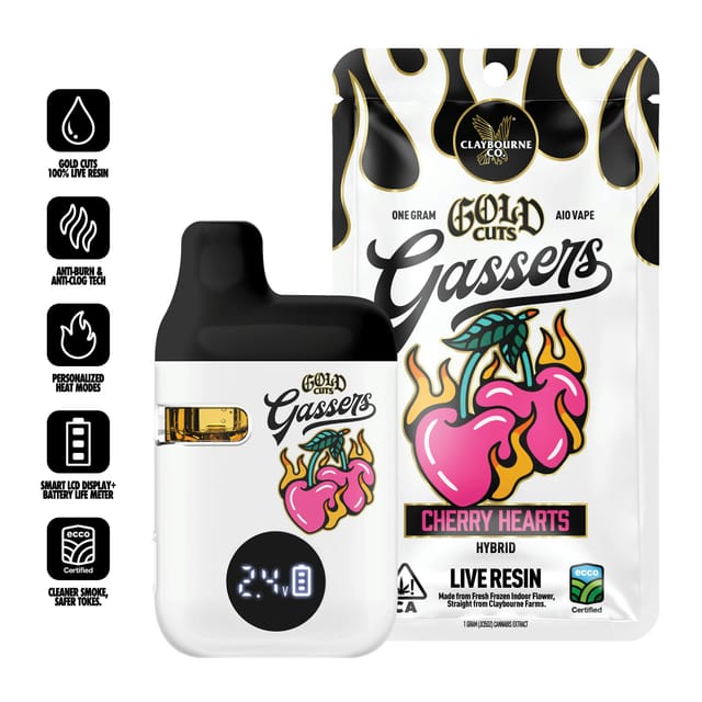 Cherry Hearts 1g Gassers Gold Cuts AIO Vape