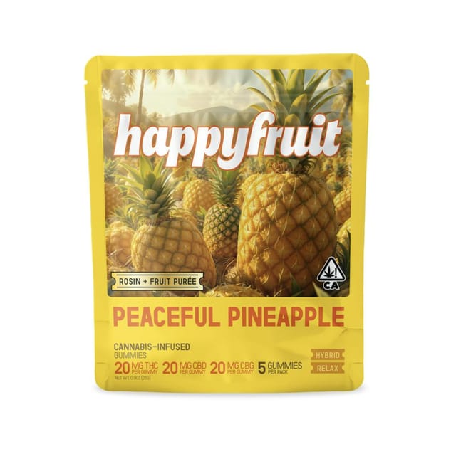 Peaceful Pineapple CBD+CBG Rosin Gummies - 5pk - Peaceful Pineapple CBD+CBG