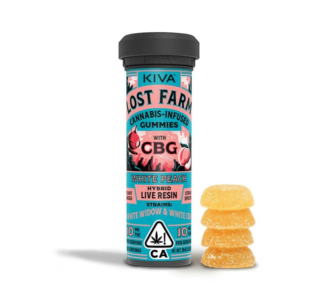 White Peach x White Widow x White CBG - Lost Farm Gummies - White Peach x White Widow x White (H)