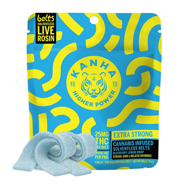 Blueberry Lemon Drop Rosin Belts - 100mg Gummies - Blueberry Lemon Drop 100mg (H)