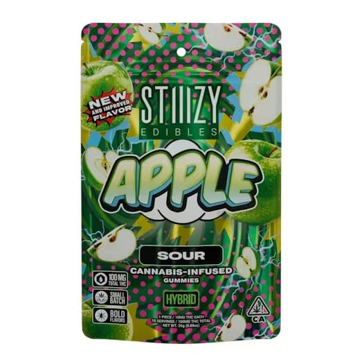 SOUR APPLE STIIIZY EDIBLES - 100MG GUMMIES