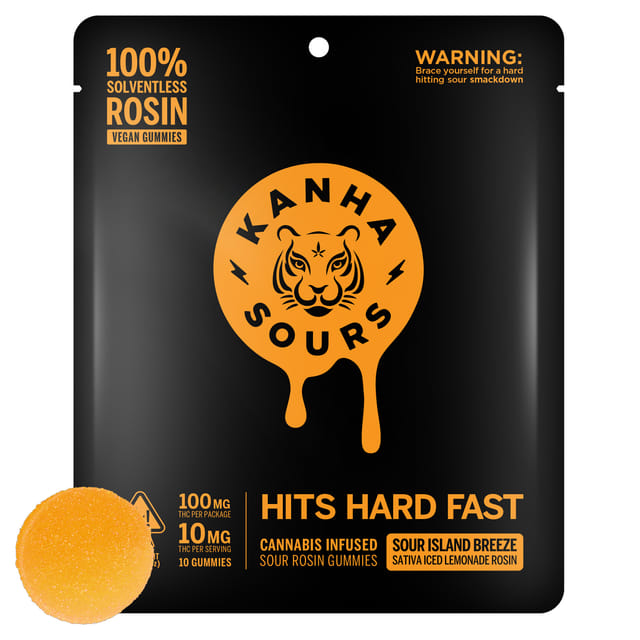 Solventless Rosin NANO Sour Island Breeze - 100mg Gummies - Sour Island Breeze Rosin 100mg (S)