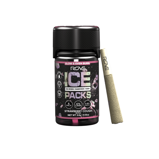 Strawberry Cough 3.6g 6pk Infused Ice Packs Rosin, Hash, and Diamonds