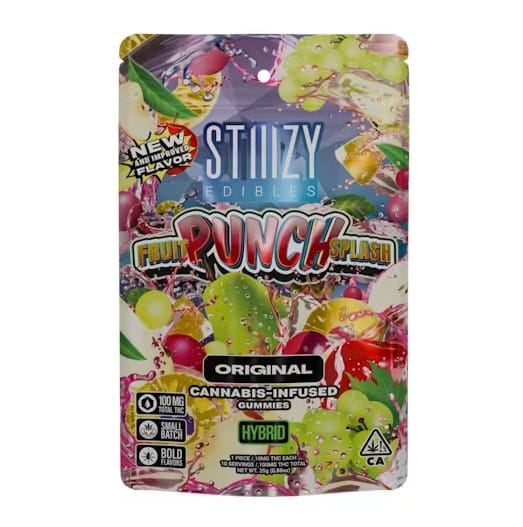 FRUIT PUNCH SPLASH STIIIZY EDIBLES - 100MG GUMMIES