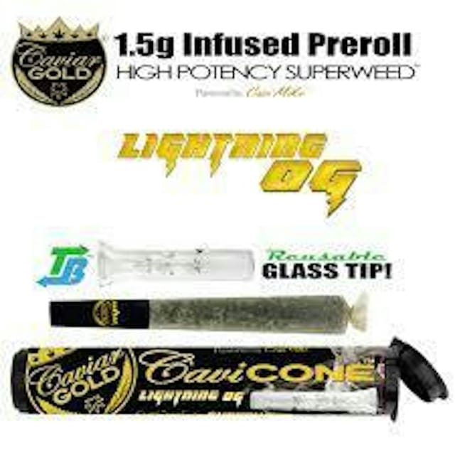 Lightning OG - 1.5g Cavi Cone - 1.5g Infused Preroll Indica
