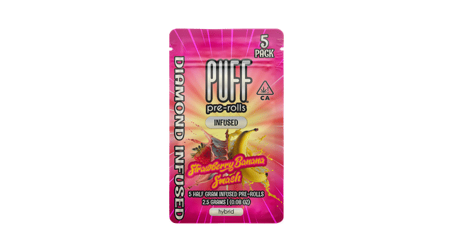 Strawberry Banana Smash - 5 ct - Diamond Infused Pre Roll - 2.5g