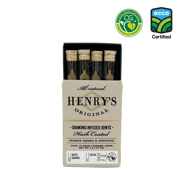 White Durban - .5g Hash Coated Diamond Infused Pre-Rolls(4pk) - PR Pack - Sativa