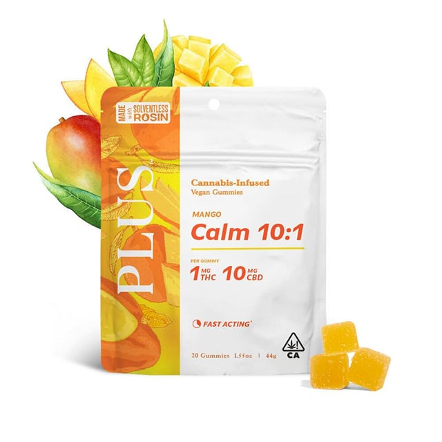 Plus+ Mango 10:1 CBD/THC Gummies