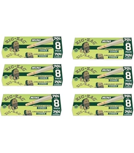 70's 8pk Organic Hemp Cones - ZIG-ZAGS