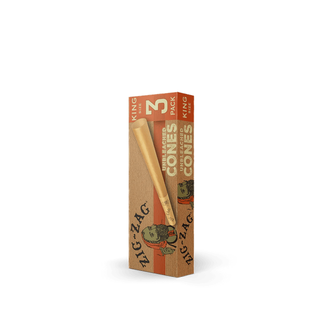 3pk - King Size Unbleached Cones - ZIG-ZAGS