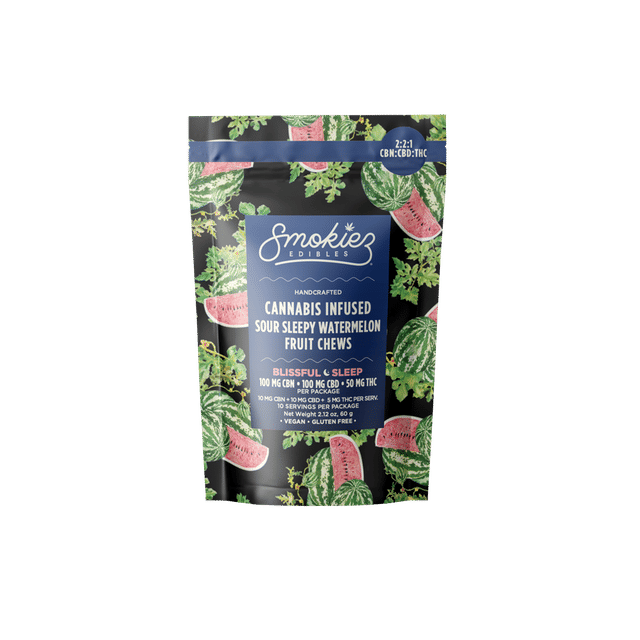 Smokiez - Sour Sleepy Watermelon 2:2:1 CBN:CBD:THC 250mg - Smokiez - Sour Sleepy Watermelon 2:2:1 CBN:CBD:THC 250mg