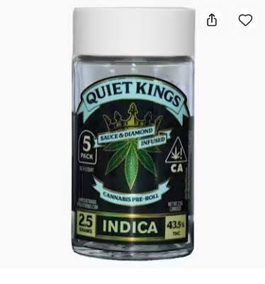 Quiet Kings Sauce & Diamond 2.5G 5PK Pre Rolls - Lemon Zest