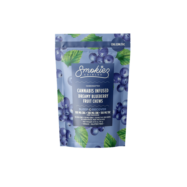 Sweet Dreamy Blueberry 1:1:1 THC:CBG:CBN Gummies - 10 Fruit Chews
