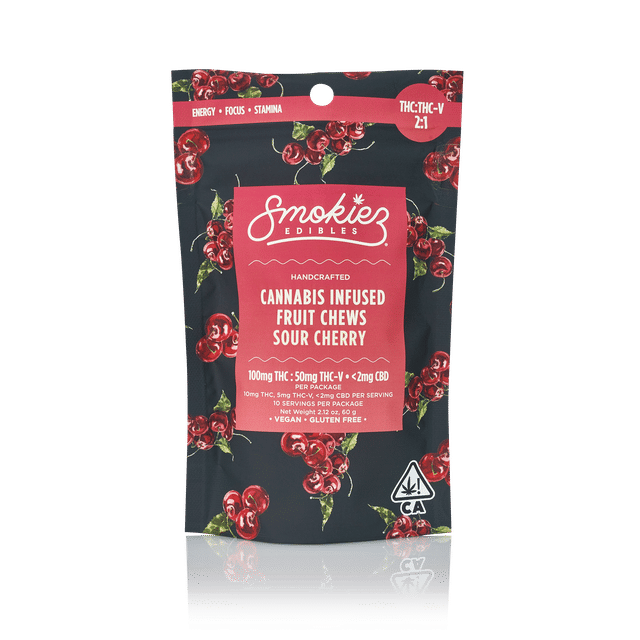 Sour Cherry 2:1 THC:THCV Fruit Chews - 10 Fruit Chews